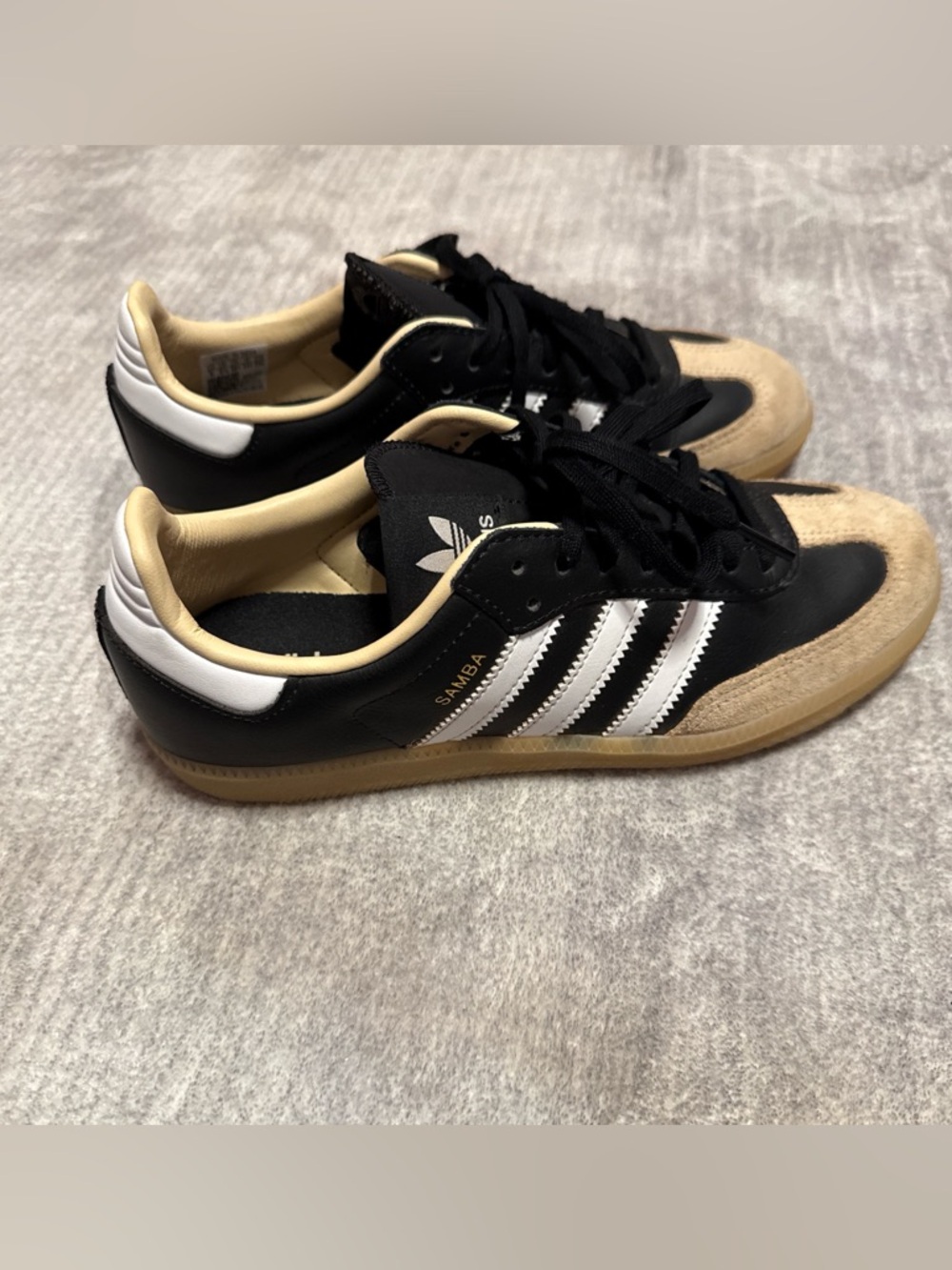 adidas Samba Kid’s Black White Tan Sneakers Y6